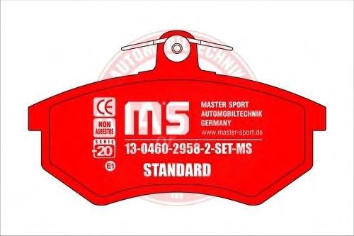 Комплект тормозных колодок, дисковый тормоз 13-0460-2958-2-SET-MS