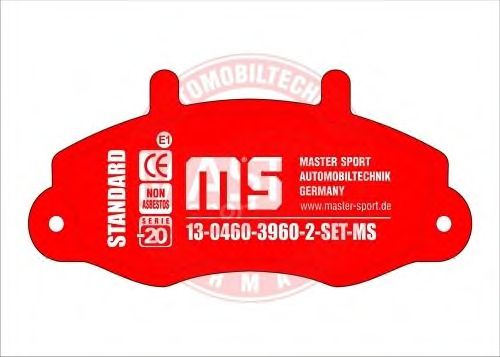Комплект тормозных колодок, дисковый тормоз 13-0460-3960-2-SET-MS