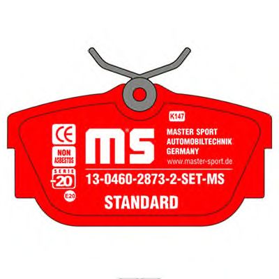 Комплект тормозных колодок, дисковый тормоз 13-0460-2873-2-SET-MS