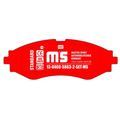 Комплект тормозных колодок, дисковый тормоз 13-0460-5863-2-SET-MS