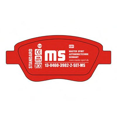 Комплект тормозных колодок, дисковый тормоз 13-0460-3982-2-SET-MS