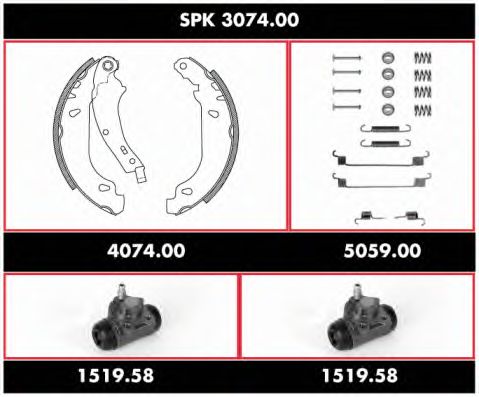 Brake Set, drum brakes SPK 3074.00