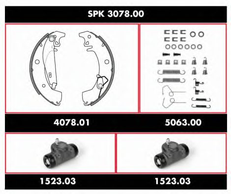 Brake Set, drum brakes SPK 3078.00