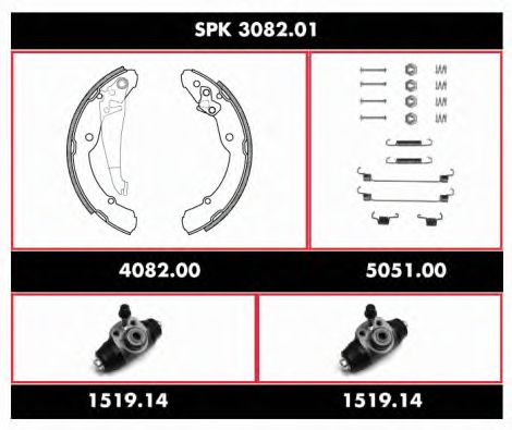 Brake Set, drum brakes SPK 3082.01