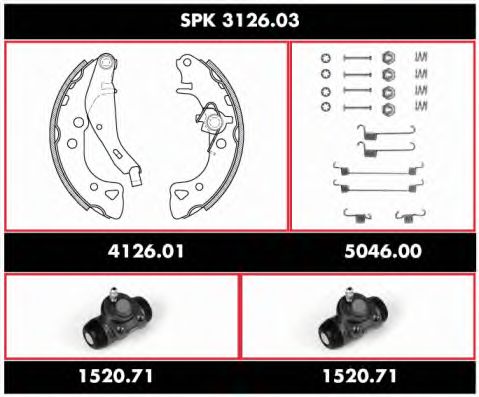 Brake Set, drum brakes SPK 3126.03