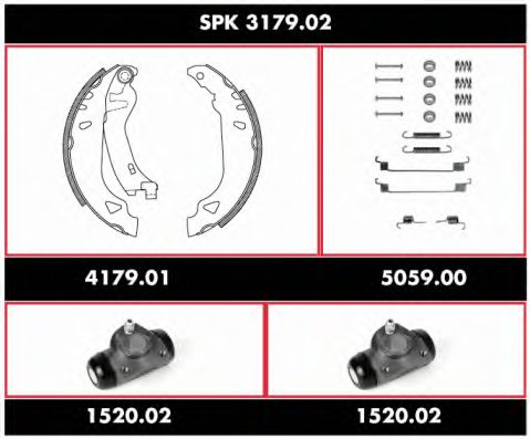 Brake Set, drum brakes SPK 3179.02