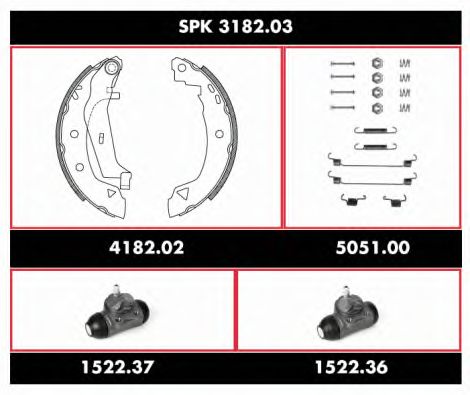 Brake Set, drum brakes SPK 3182.03