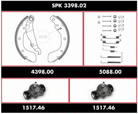 Brake Set, drum brakes SPK 3398.02