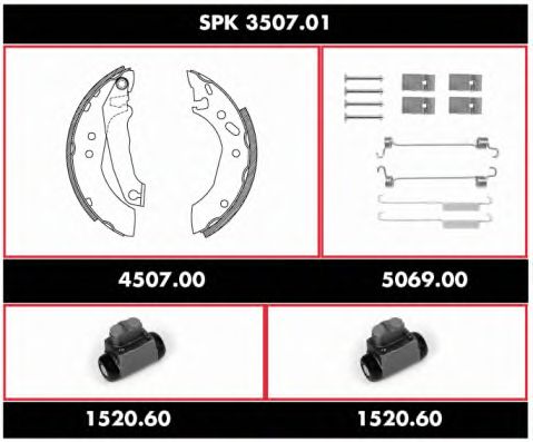 Brake Set, drum brakes SPK 3507.01