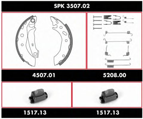 Brake Set, drum brakes SPK 3507.02