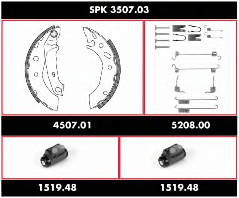 Brake Set, drum brakes SPK 3507.03