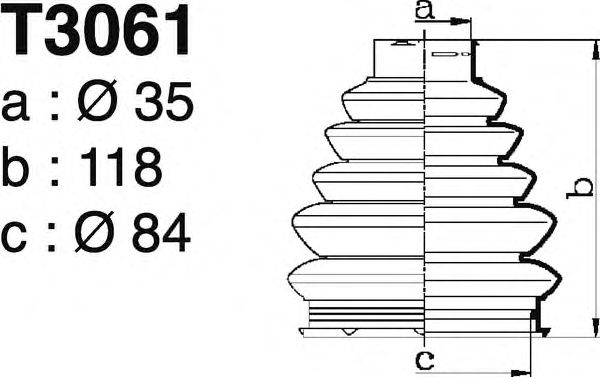 Комплект пылника, приводной вал T3061