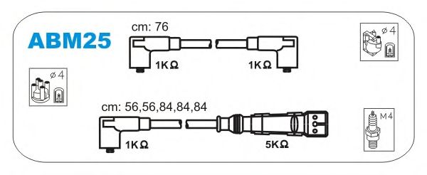 Комплект проводов зажигания ABM25