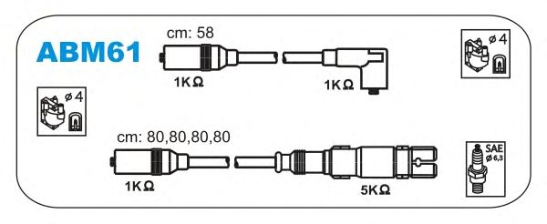 Комплект проводов зажигания ABM61