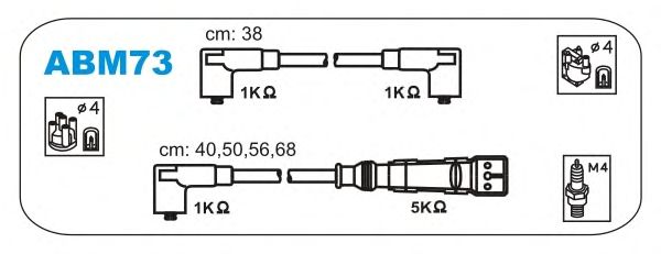 Комплект проводов зажигания ABM73