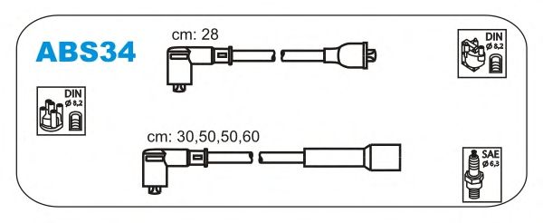Комплект проводов зажигания ABS34