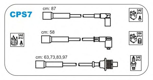 Комплект проводов зажигания CPS7