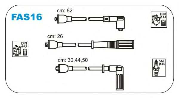 Комплект проводов зажигания FAS16