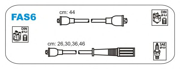 Комплект проводов зажигания FAS6