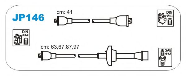 Комплект проводов зажигания JP146