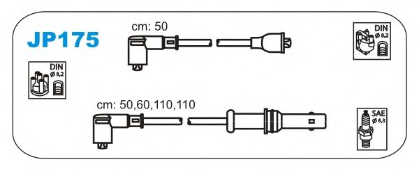 Комплект проводов зажигания JP175