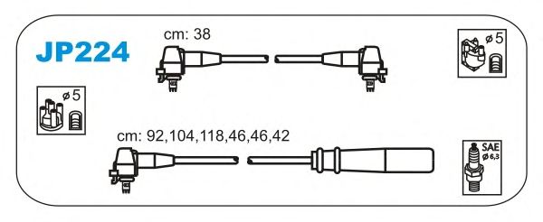 Комплект проводов зажигания JP224