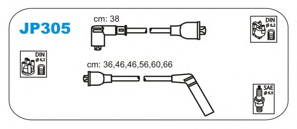 Комплект проводов зажигания JP305