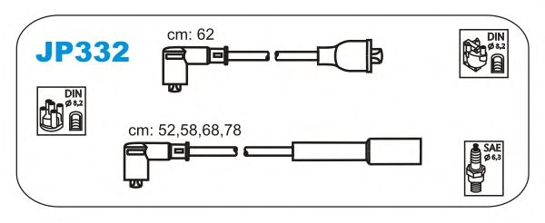 Комплект проводов зажигания JP332