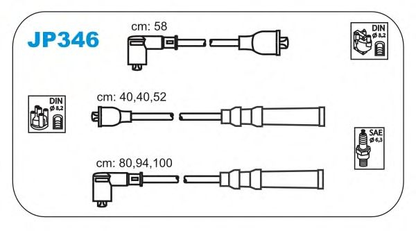 Комплект проводов зажигания JP346