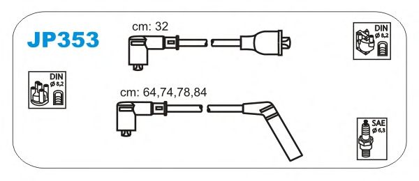 Комплект проводов зажигания JP353
