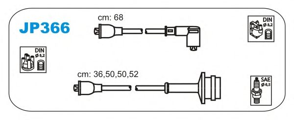 Комплект проводов зажигания JP366