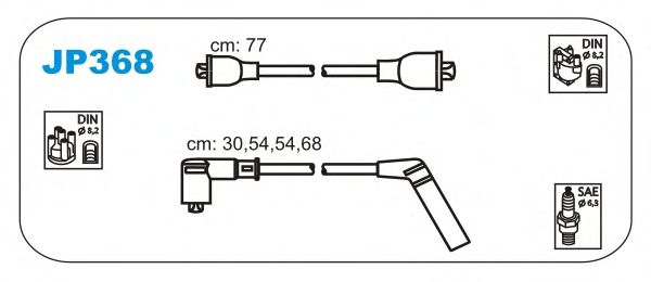 Комплект проводов зажигания JP368