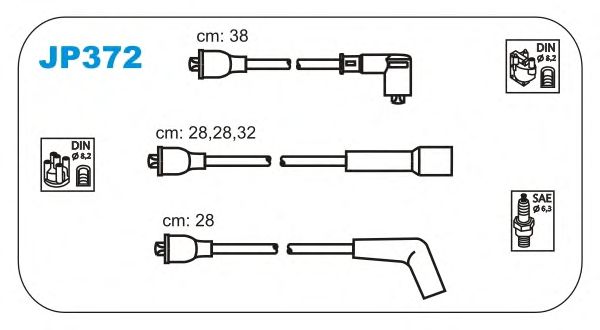 Комплект проводов зажигания JP372