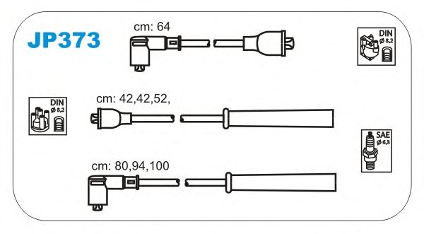Комплект проводов зажигания JP373