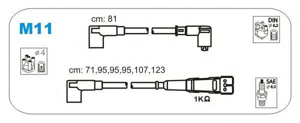 Комплект проводов зажигания M11