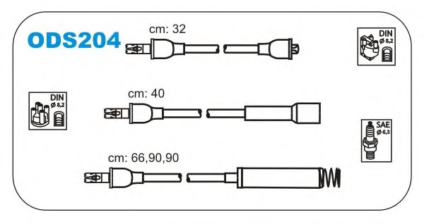 Комплект проводов зажигания ODS204