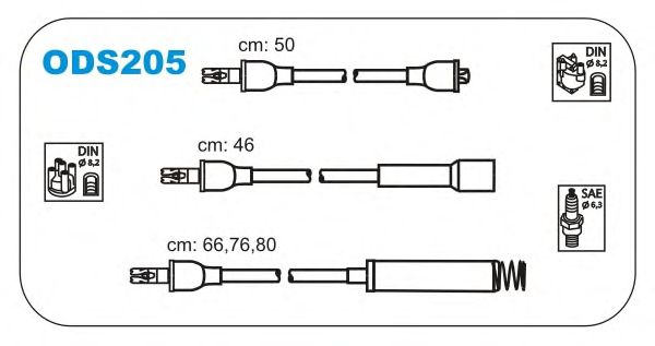 Комплект проводов зажигания ODS205