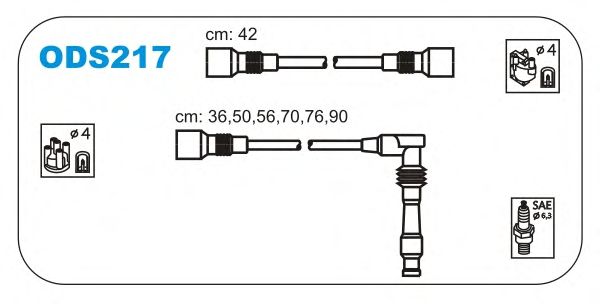 Комплект проводов зажигания ODS217
