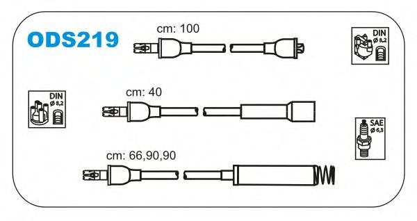 Комплект проводов зажигания ODS219
