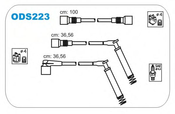 Комплект проводов зажигания ODS223
