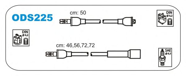 Комплект проводов зажигания ODS225