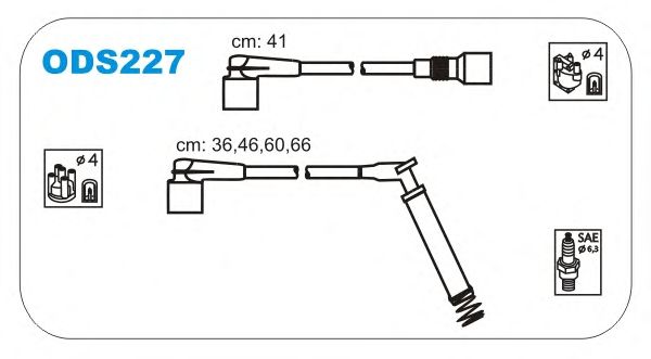 Комплект проводов зажигания ODS227