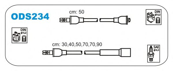 Комплект проводов зажигания ODS234