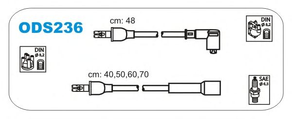 Комплект проводов зажигания ODS236