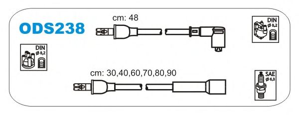 Комплект проводов зажигания ODS238