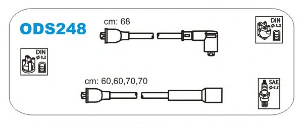 Комплект проводов зажигания ODS248