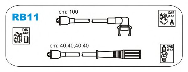 Комплект проводов зажигания RB11