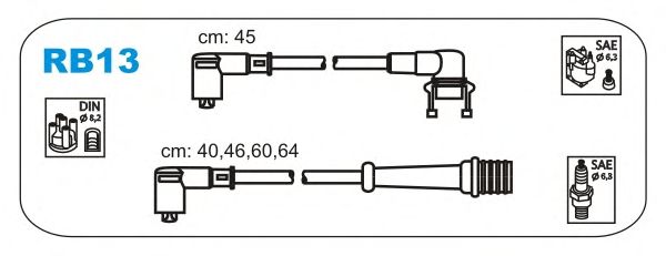 Комплект проводов зажигания RB13