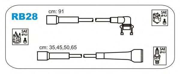 Комплект проводов зажигания RB28