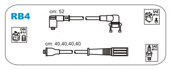 Комплект проводов зажигания RB4